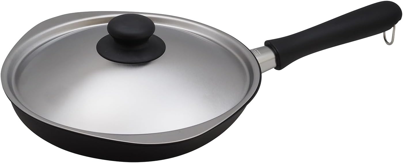 Sori Yanagi Magma Plate – Sartén de hierro, 9.8 pulgadas (9.8in), compatible con calefacción por inducción, tapa incluida