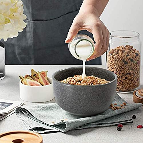 UNICASA Juego de 4 cuencos pequeños de cerámica, cuencos de cereales de 8 onzas, cuencos de arroz esmaltado reactivo de porcelana, cuencos de postre