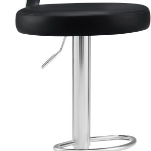 RêveLife Taburete de bar giratorio tapizado de piel sintética, taburete ajustable de altura de mostrador, silla de bar moderna de madera curvada con RêveLife Taburete de bar giratorio tapizado de piel sintética, taburete ajustable de altura de mostrador, silla de bar moderna de madera curvada con