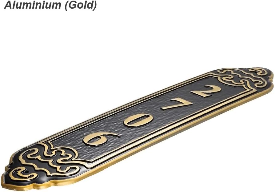 Placa de metal personalizada con arco superior (opción grande). Muestra tu dirección y nombre de calle. Letrero de número de casa personalizado