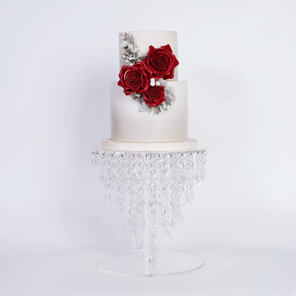 Juego de soportes acrílicos de cristal para tartas para mesa, centro de mesa de boda, torre (11.8 pulgadas, acrílico)