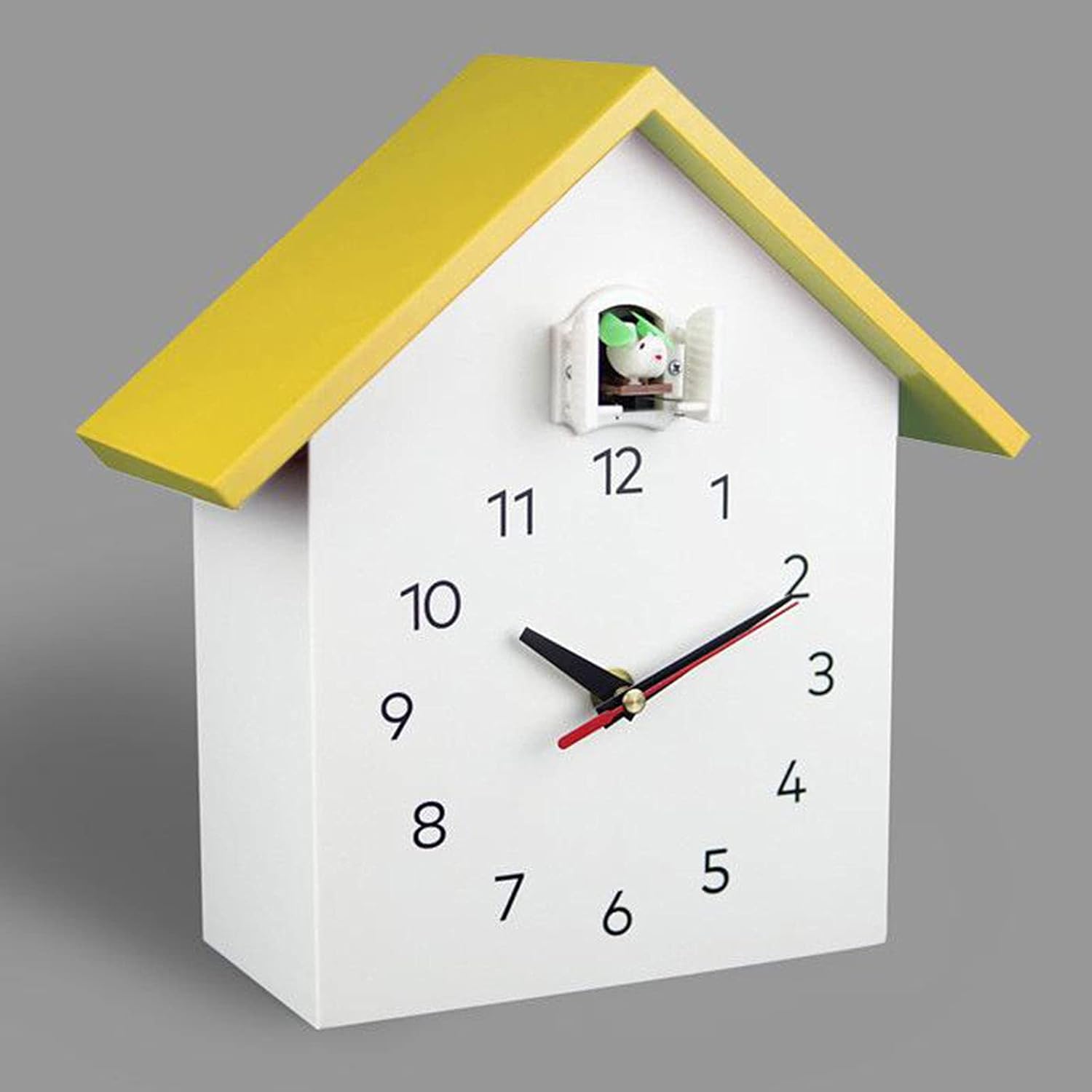 Elegante reloj de pared de cuco, movimiento silencioso, diseño minimalista y moderno, reloj de doble uso para dormitorio de niños, sala de estar,