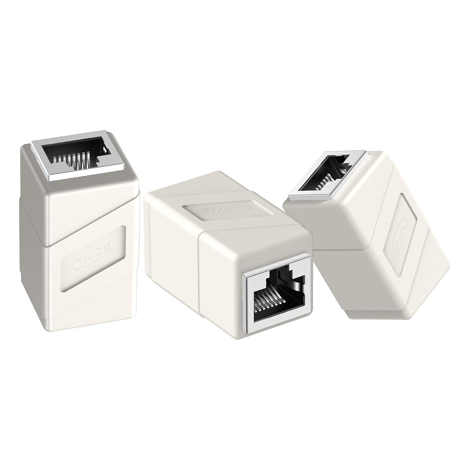 Acoplador RJ45, paquete de 3 adaptadores Ethernet hembra a hembra, adaptador extensor de cable Ethernet, modular recto de 8 pines, conectores de red