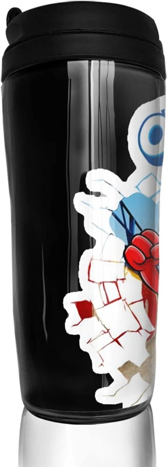 Kool Anime Aid Man – Botella de agua de café reutilizable de doble pared con tapa, jarra de agua deportiva para escuela, gimnasio al aire libre, 12