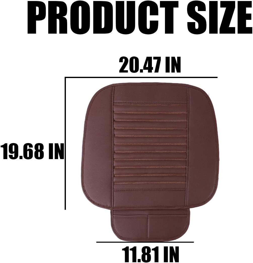 zipelo Paquete de 2 fundas de asiento de automóvil para asientos delanteros, protector de cojín de cuero transpirable, asiento antideslizante para