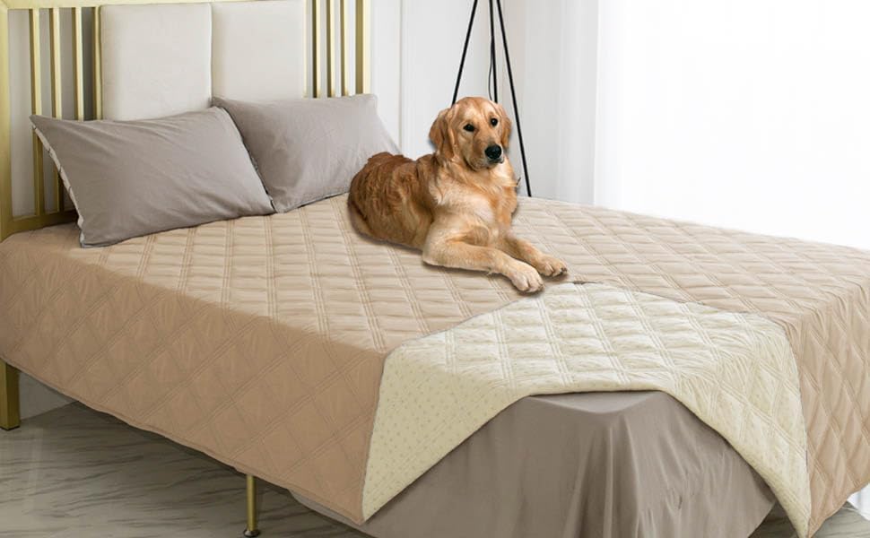 Ameritex – Manta impermeable para cama de perro con parte trasera antideslizante para muebles, cama, sofá