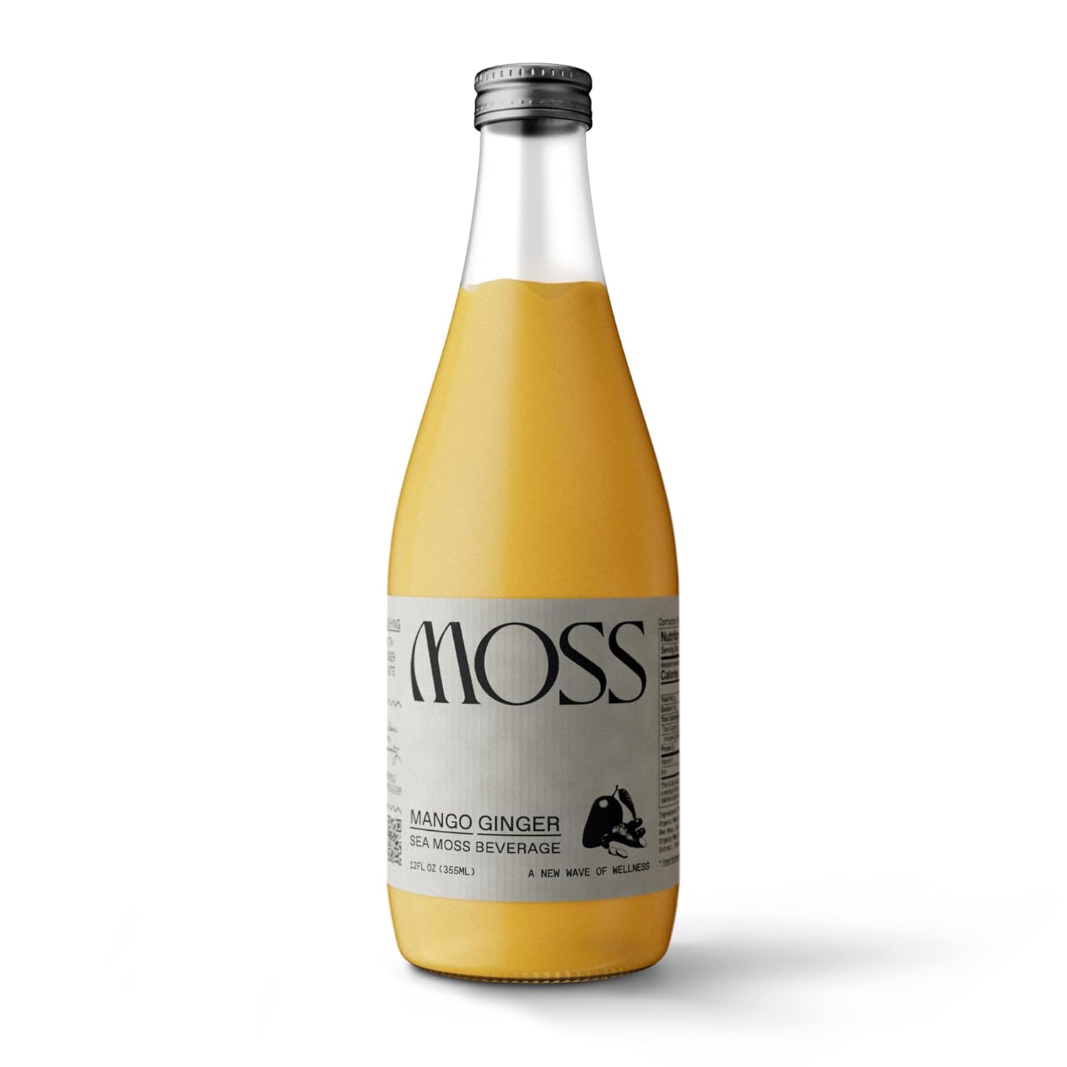 MOSS – Agua de musgo marino – 13,000 mg de musgo marino en una bebida funcional con agua de ósmosis inversa, minerales traza y electrolitos – Mango
