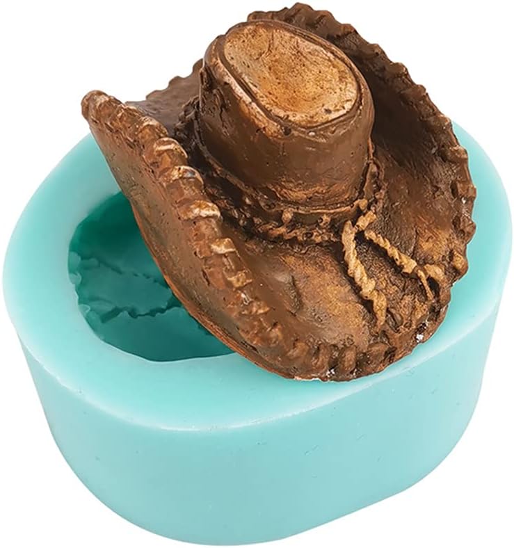 Molde de silicona para sombrero de vaquero occidental, molde de silicona para sombrero de vaquero, molde de gelatina de caramelo de chocolate,