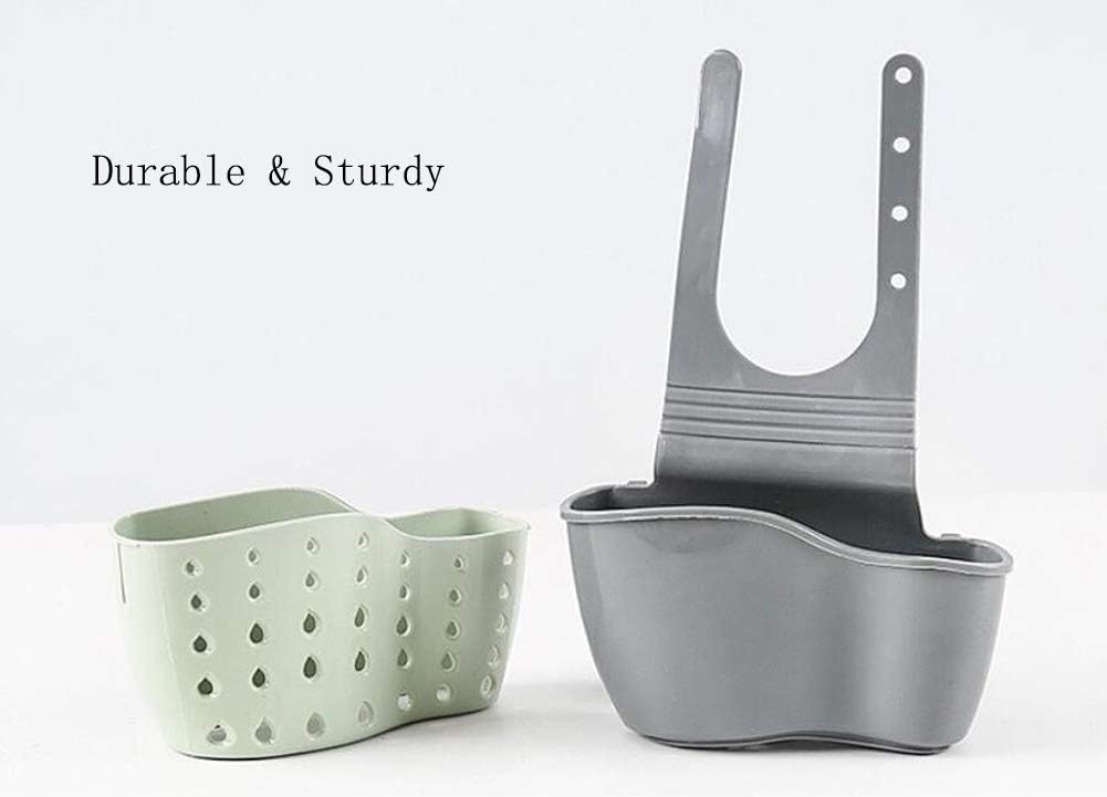 Magik Paquete de 2 organizadores de cocina para fregadero, cesta de limpieza, esponja de limpieza, soporte para jabón (beige, 2)