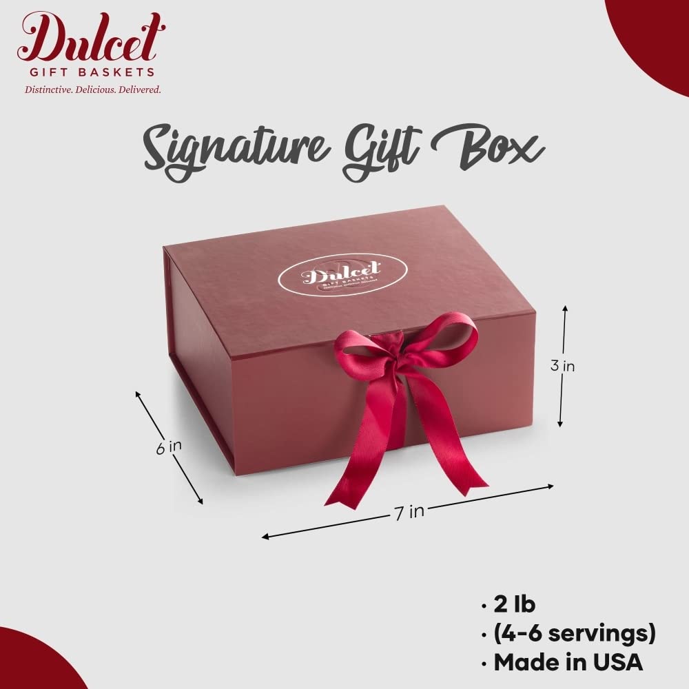Dulcet Gift Baskets Caja de regalo gourmet para el Día del Padre con galletas de estrella helada con delicioso rugelah, brownie de dulce de azúcar y