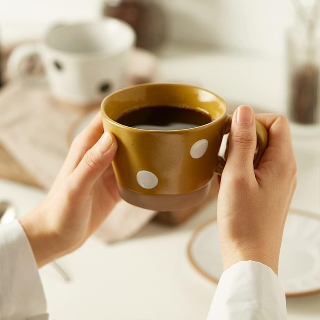 Taza, taza de escritorio de café, taza de cerámica, taza de café retro, juego de platillos japoneses para el hogar, taza de desayuno de cerámica,