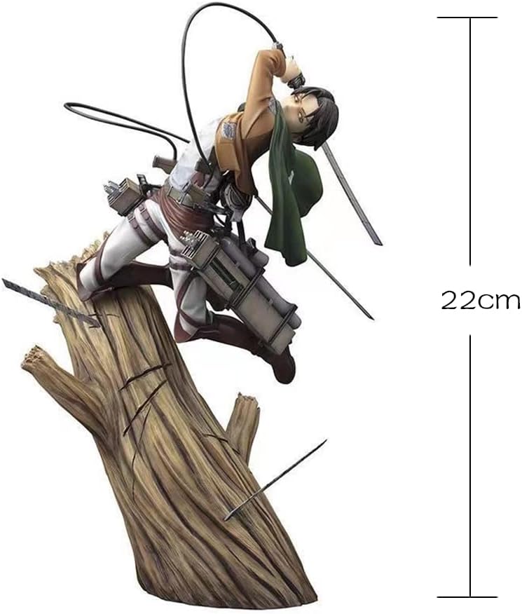 QAHEART Levi Ackermann Figura estatua  8.7 in Anime Levi Capitán Figura Modelo Batalla en Árbol Versión Escultura, Hecho a Mano Coleccionable