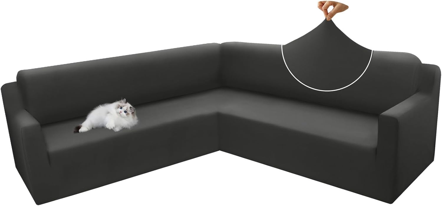 Arfntevss Fundas para sofá modular esquinero en forma de L, funda elástica mágica, resistente al agua, fundas de sofá en forma de U, protector