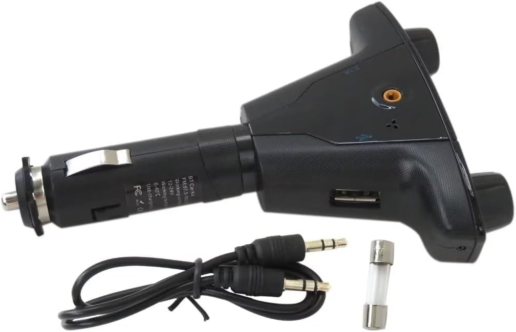Bluetooth inalámbrico coche transmisor FM reproductor de MP3 manos libres kit adaptador de radio USB cargador soporte AUX puerto 5V 2.1A puerto USB
