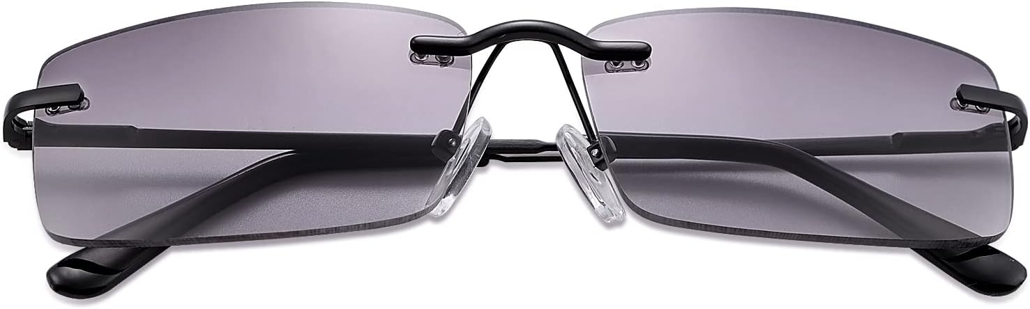 MIRYEA Lentes de lectura completos sin montura con protección UV, bisagra de resorte, lentes de sol anti luz azul para hombres y mujeres, no
