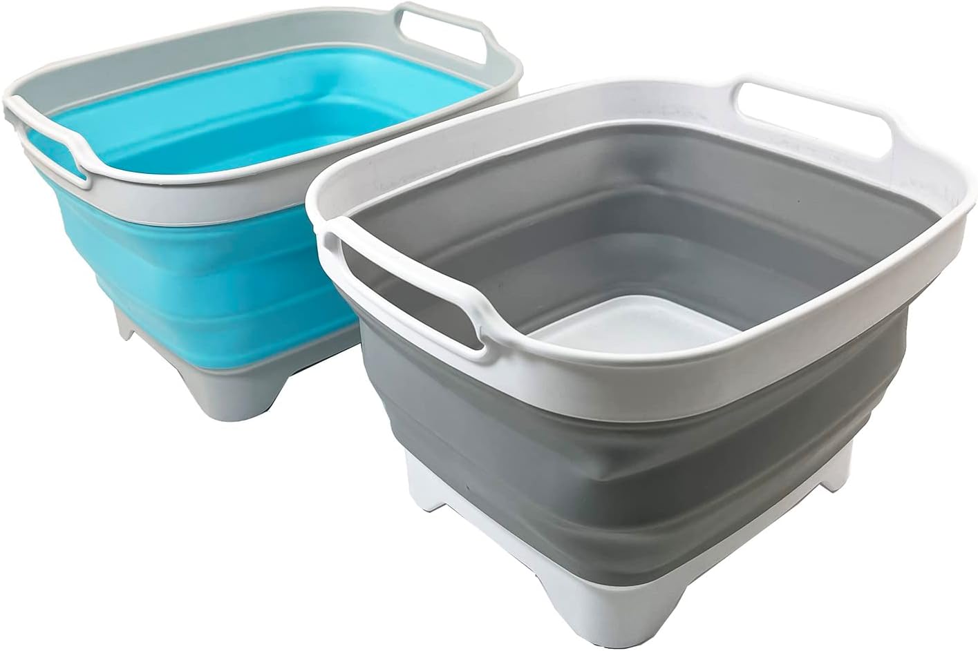 SAMMART Sartén plegable de 7.5 L (2 galones) con tapón de drenaje, lavabo de lavado plegable, tina portátil para lavar platos, ahorro de espacio