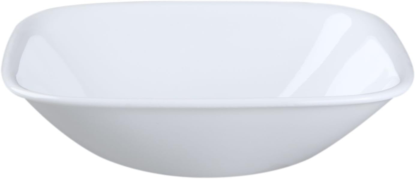 Corelle Square Pure White – Tazón para sopacereales de 10 onzas (juego de 8)