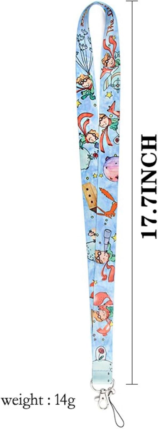 Le Petit Little Prince Novel Fox Plane Moon 17.7″ Collar Lanyard Holder ID Badge Mobile Phone Pin Strap, Mezclado