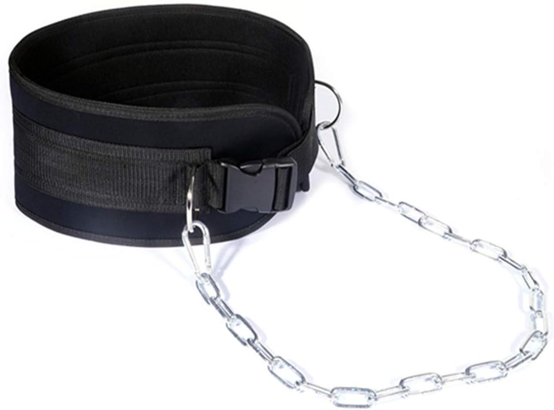 HemeraPhit Cinturón de dominadas con peso con cadena, doble anillo en D para levantamiento de pesas, correa de soporte para la espalda, equipo de