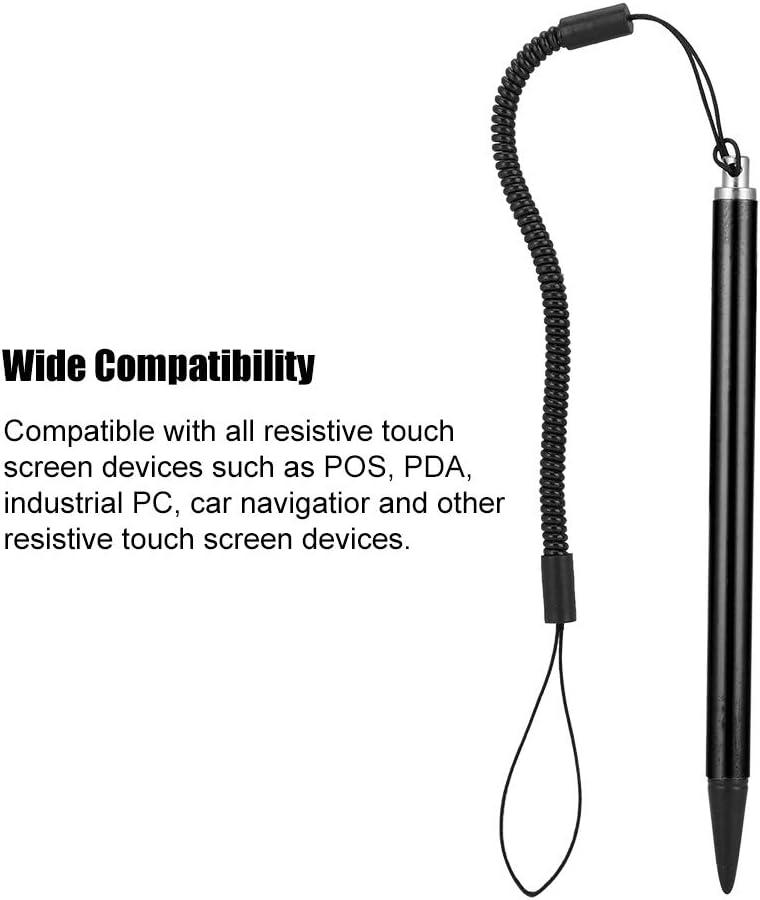 Wendry Bolígrafo resistente de punta dura compatible con todos los dispositivos de pantalla táctil resistiva, lápiz óptico resistente con cuerda de