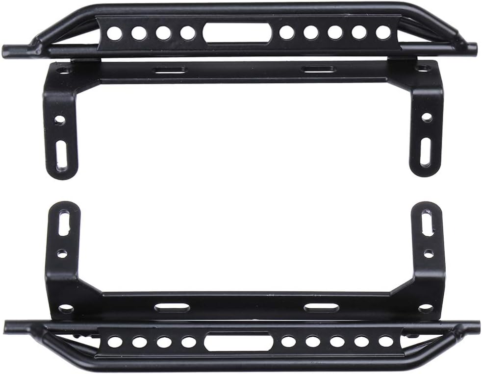 HobbyPark Estribos de pedal lateral de metal para Traxxas TRX4 TRX-4 110 RC Crawler Body Shell Accesorios (negro)