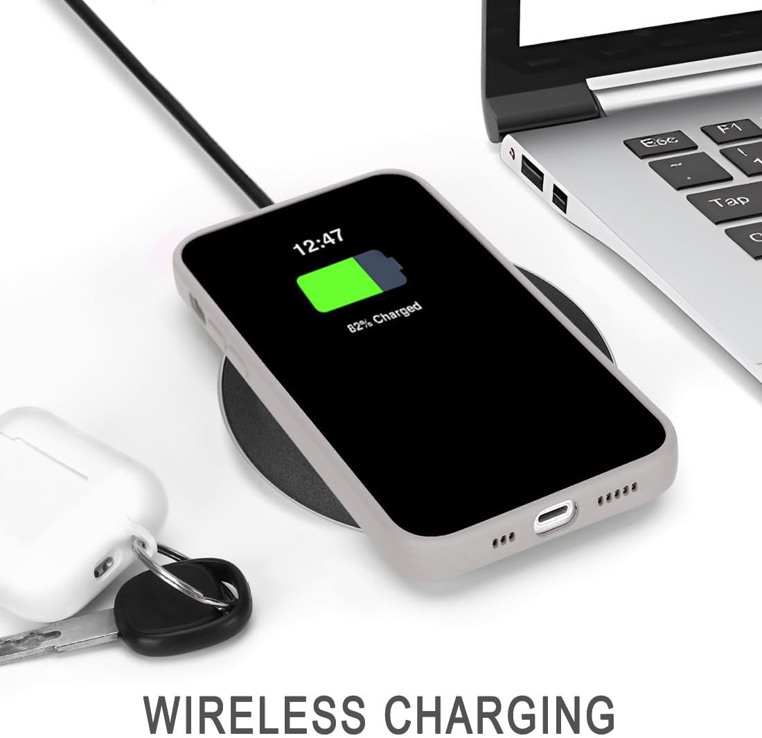 Starkitchen Funda de silicona para iPhone 12 con forro de microfibra suave y protección de lente (gris púrpura)