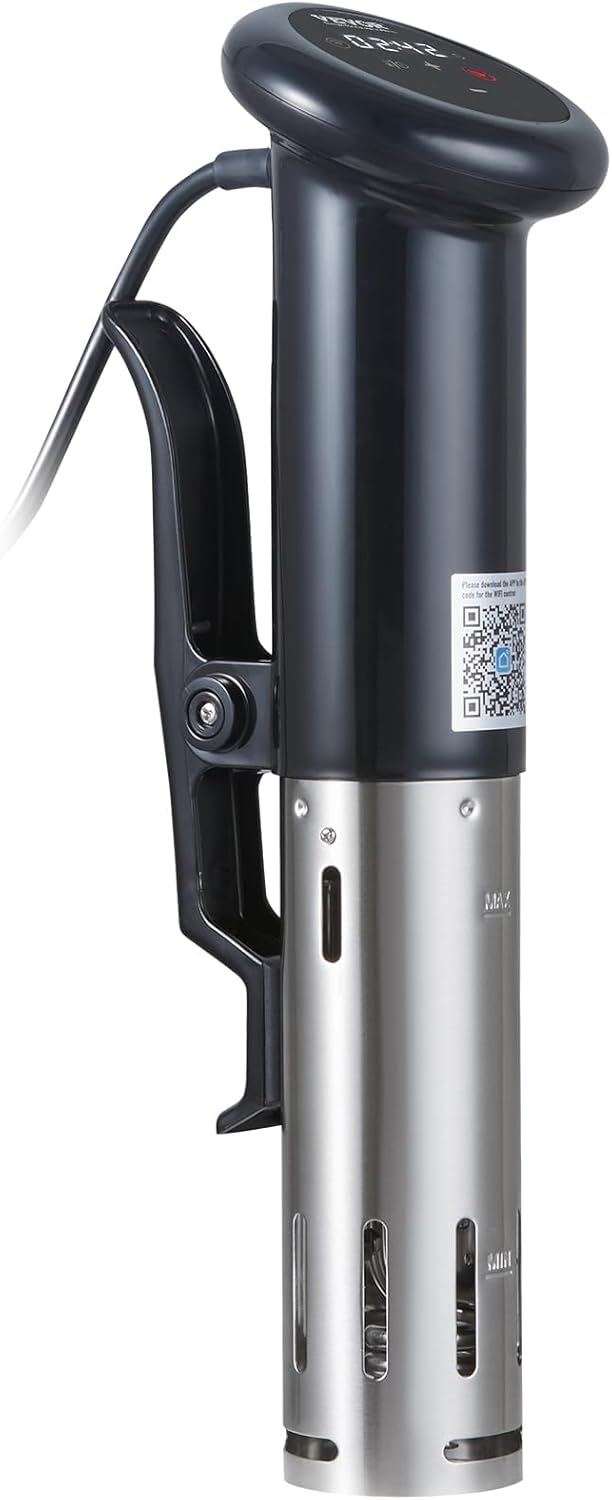 VEVOR Máquina Sous Vide con control de aplicación Bluetooth Wi-Fi Connect, circulación de inmersión de 1200 W, IPX7 impermeable, con control de
