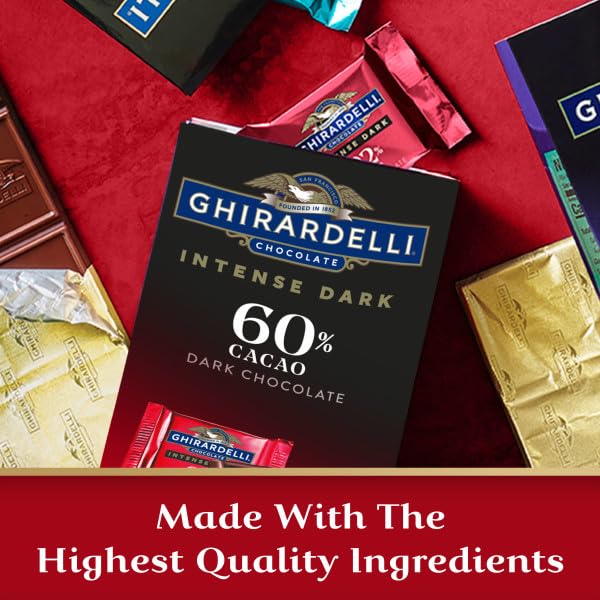 Ghirardelli 60% Cacao Chocolate Oscuro Intenso Bolsa Mediana, 4.1 oz Paquete de Dos