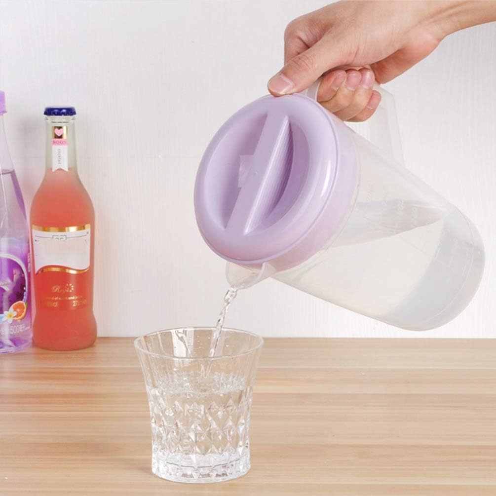 DOITOOL Jarra de vidrio para brillo de labios, jarra de plástico con tapa, jarra de agua de un galón, jarra de té helado resistente, jarra de agua