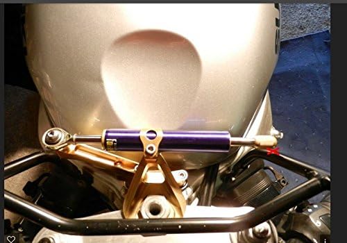 FXCNC Amortiguador de dirección CNC para motocicleta, estabilizador, barra de control de búfer con kit de soporte de montaje, juego completo