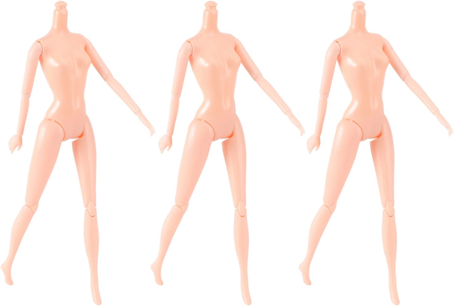 HEALLILY Cuerpo de muñeca de rompecabezas, 3 piezas, cuerpo de muñeca de plástico desnudo, cuerpo de muñeca desnuda, muñeca de bricolaje, muñeca
