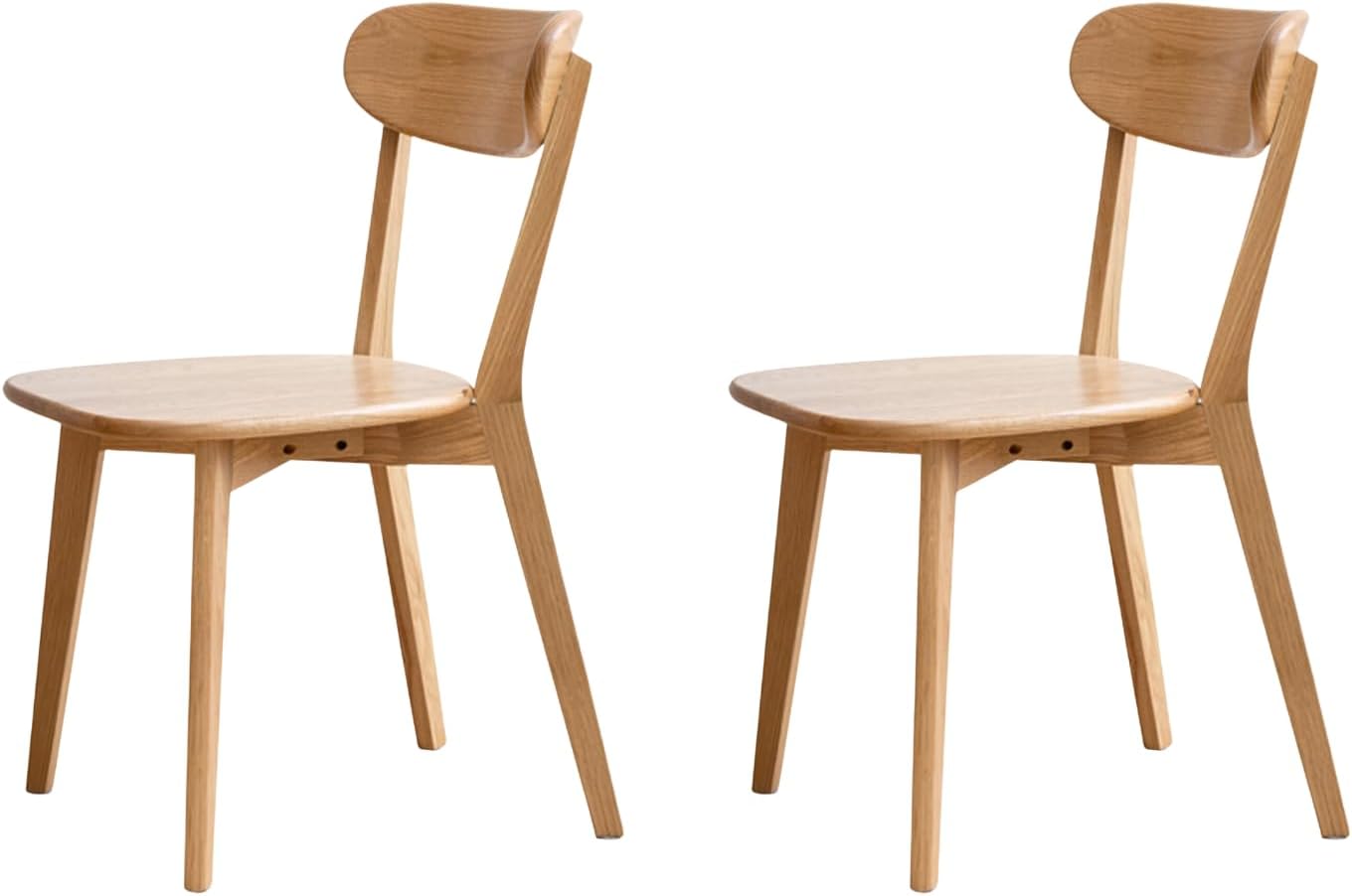 Sillas de comedor 100% madera de roble macizo, prácticas sillas de cocina para comedor, cocina, sala de estar (2, natural)