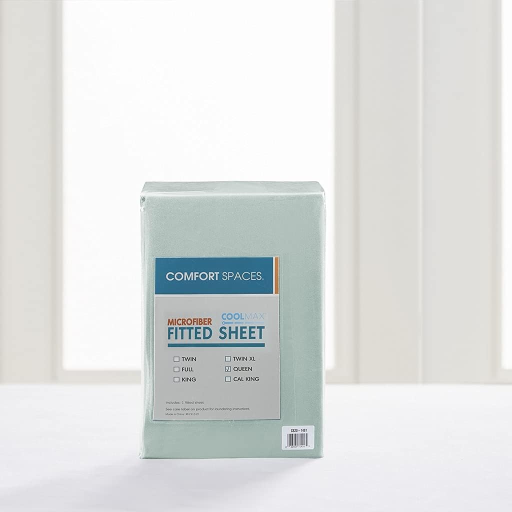 Comfort Spaces – Sábana bajera Coolmax supersuave y resistente a la decoloración que absorbe la humedad con elásticos alrededor que se adapta a