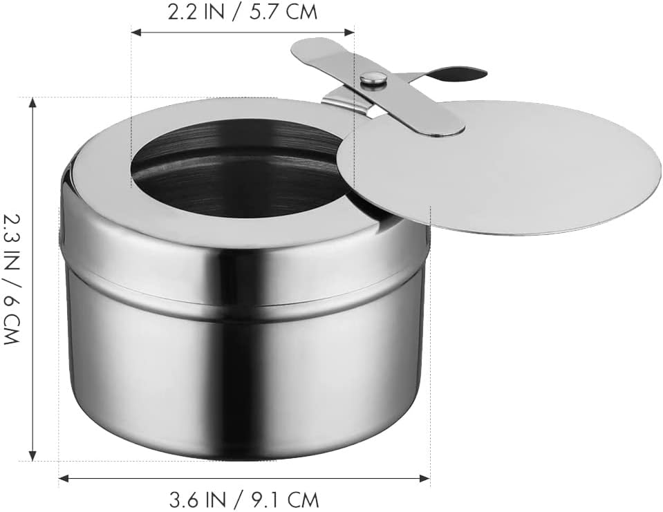 DOITOOL Soporte para latas de combustible de acero inoxidable, 4 unidades, latas de combustible para calentador de alimentos, soporte de combustible