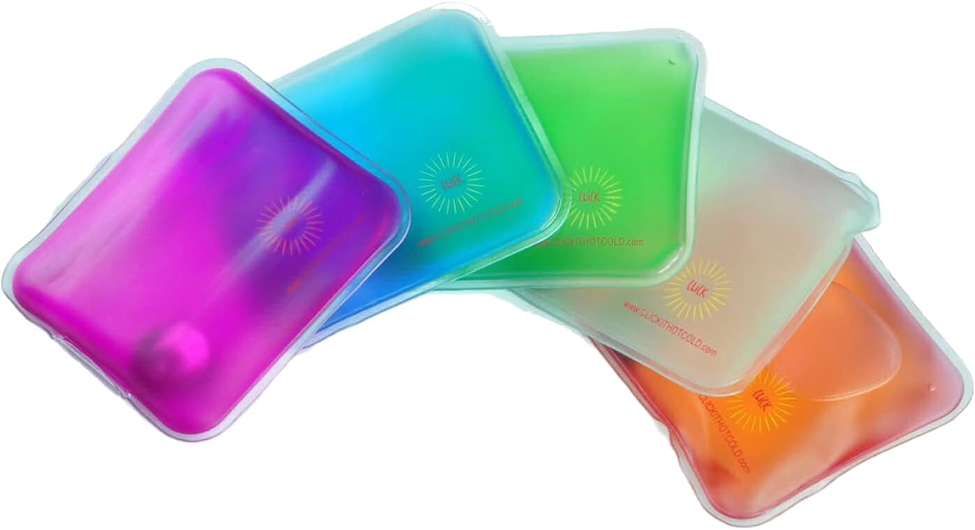 Click It Hot Cold Snap It – Almohadilla térmica de gel reutilizable para calientefrío. Alivio del dolor (bolsillo (calentador de manos), colores