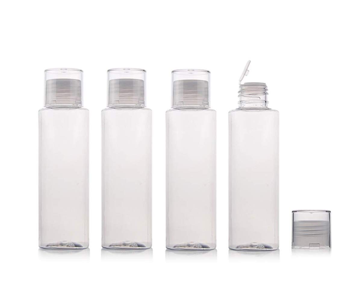Frasco de botella de plástico vacío transparente de 3.4 fl oz3.4 oz con reductor de orificio y tapa de tornillo Envase de embalaje de viaje