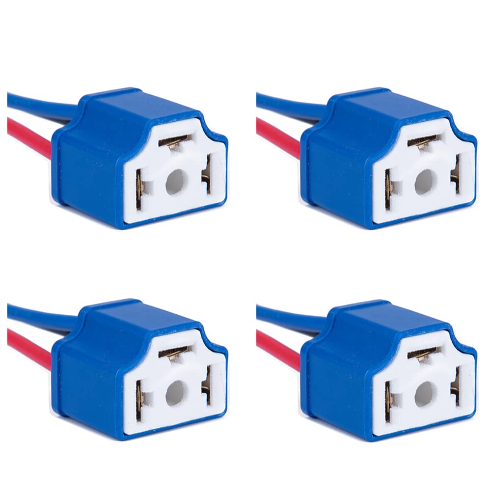 BlyilyB Paquete de 4 conectores de cerámica para faros delanteros H4 9003 HB2 compatibles con faros delanteros de automóvil, camión, barco, faro