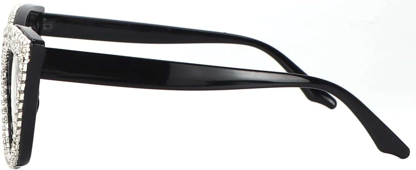Gafas de lectura de ojo de gato para mujer, con diamantes de imitación ampliados, bloqueo de luz azul