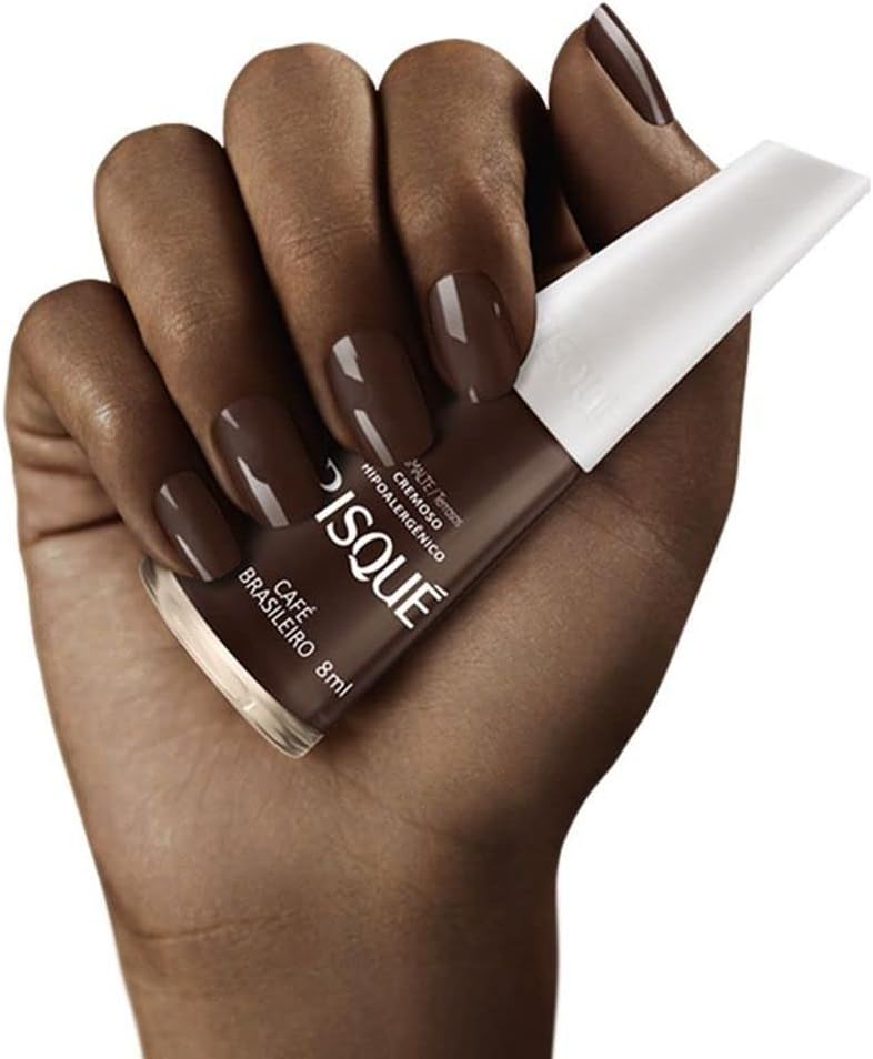 Esmalte de uñas Risque Brown  Esmalte de Unhas  Secado rápido, hipoalergénico, de larga duración, extra brillante, fabricado en Brasil  Café