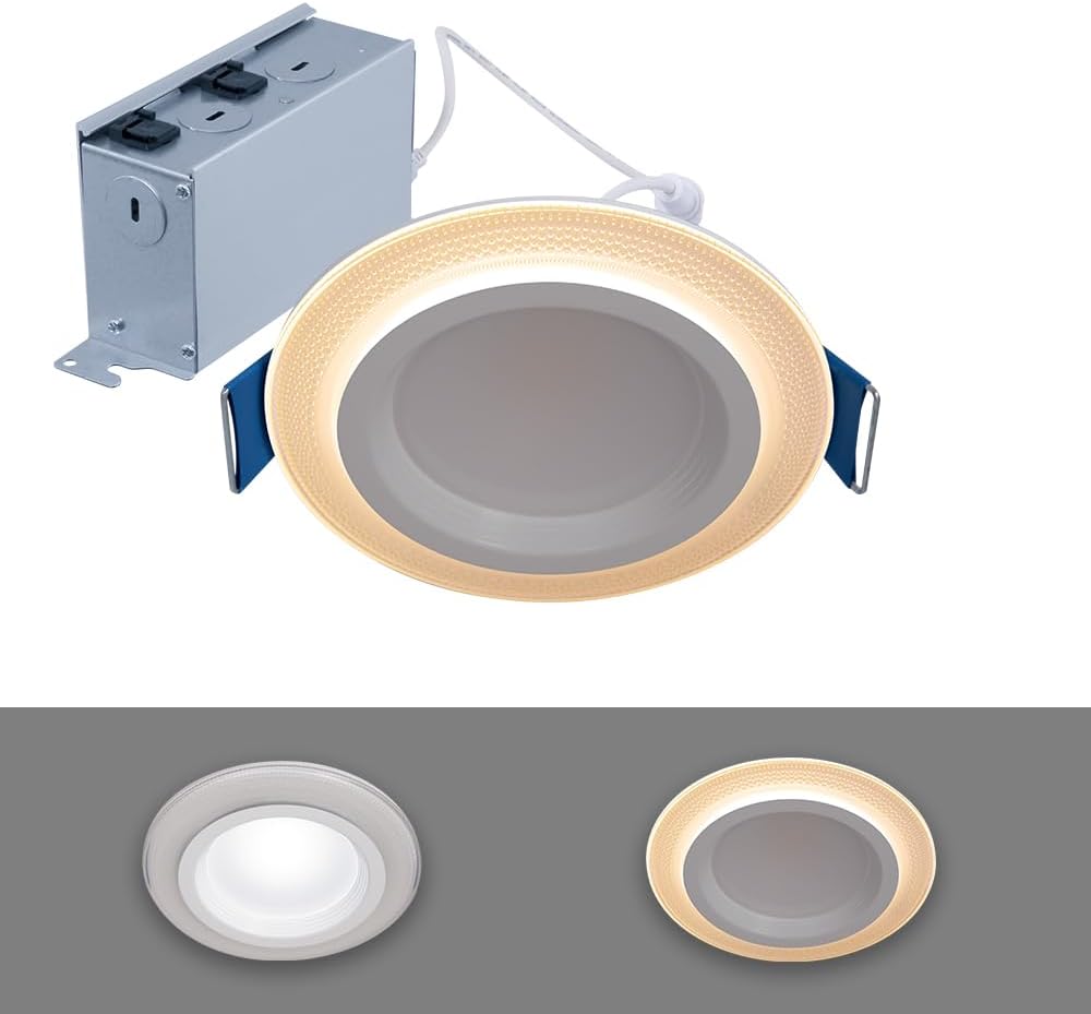 HALO RL – Luz nocturna LED empotrable de 4 pulgadas, 700 lúmenes, seleccionable 2700K, 3000K, 3500K, 4000K, 5000K CCT con atenuación a cálida
