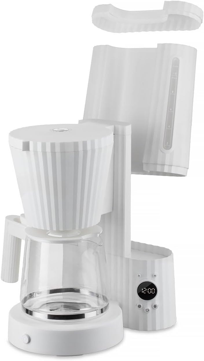 Alessi Cafetera de goteo Plissé. Enchufe de EE. UU. Blanco