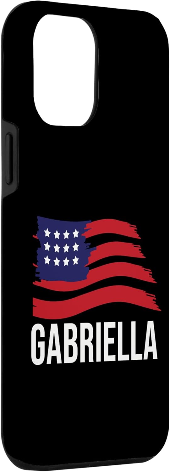 Funda personalizada para iPhone 13 Pro Max Gabriella con nombre de ciudadanía y cumpleaños