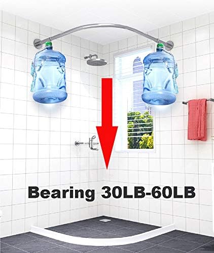 Barra de cortina de ducha de esquina ajustable de acero inoxidable en forma de L, estante sin taladros, instalación para baño, bañera, tienda de