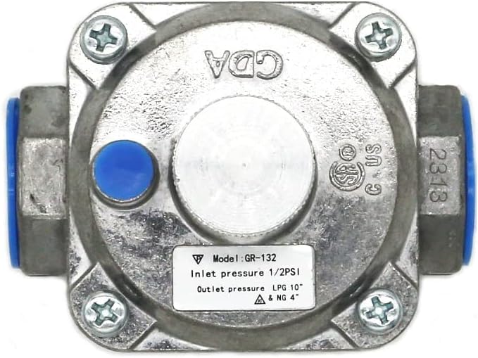 Regulador convertible de presión LPG y NG con conexión de entrada y salida de rosca de 12″-14NPT, presión de entrada de 12 PSI y presión de salida