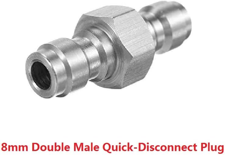 Adaptador universal de enchufe de desconexión rápida de acero inoxidable doble macho de 0.315 in para PCP Paintball Airsoft pistola de aire