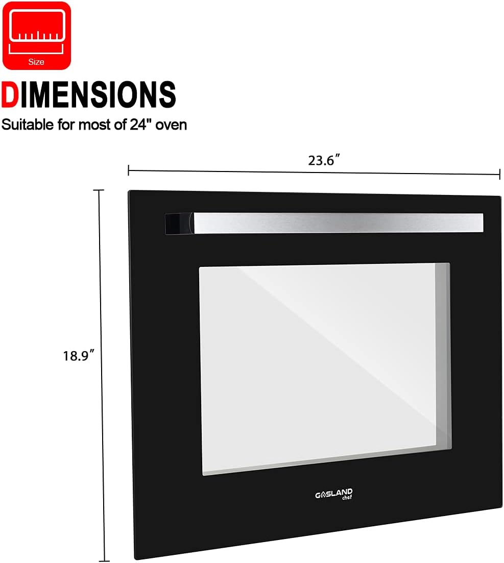 ESB60DOOR – Puerta de repuesto para horno de pared GASLAND Chef, horno integrado, vidrio negro