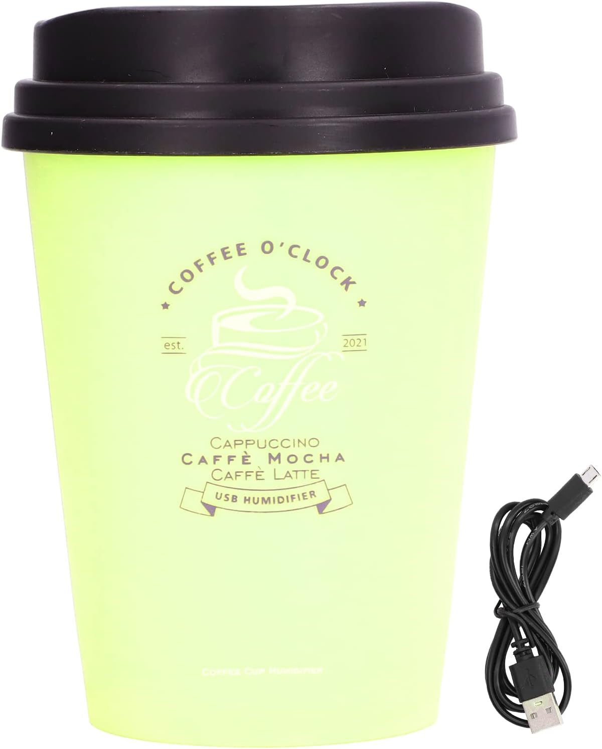 Mini humidificador, taza de café USB de 10.1 fl oz, humidificador de escritorio de apagado automático de bajo ruido, difusor de humidificador para