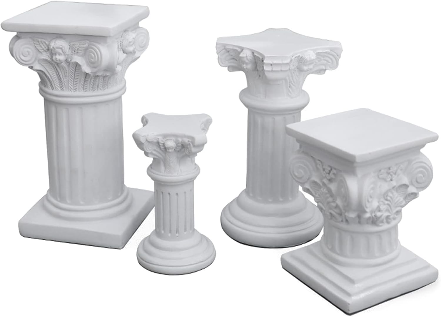 Estatua de resina de columnas griegas  Columna griega del pilar romano  Decoración de mesa de columna romana blanca, figura de resina para boda,