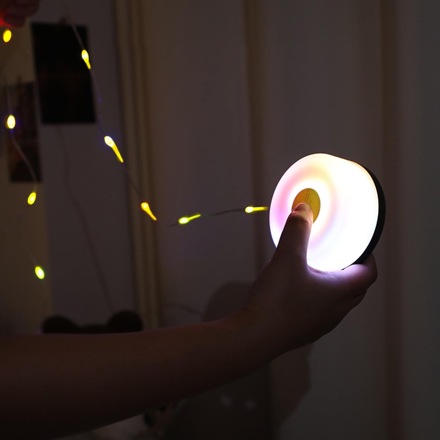 goldseaside Guirnalda de luces portátiles para campamento, 2 en 1, recargable por USB, luz para exteriores, decoración de vacaciones, jardín, patio,