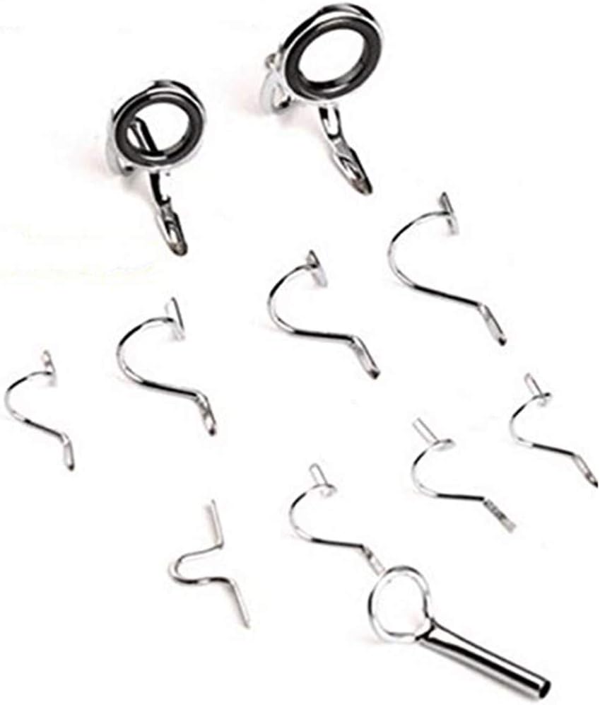 Juego de guía de caña de mosca, kit de reparación de puntas de pesca, 9 pies, 4-6 WTHard, gancho de punta de guía de serpiente, anillos de ojo de